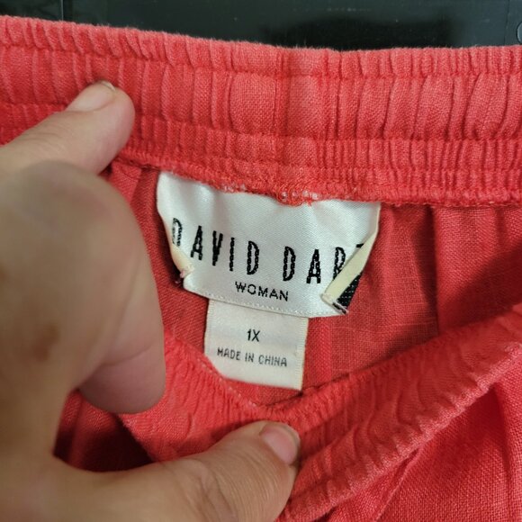 David Dart Pure 100% Linen Baggy 90's Coral pants Size 1X - Picture 4 of 6